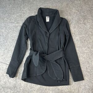 The North Face Black Shawl Collar Belted Sweatshirt